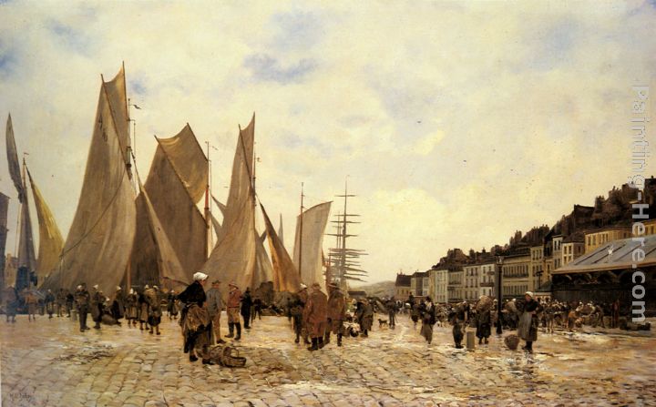 The Docks at Dieppe painting - Hippolyte Camille Delpy The Docks at Dieppe art painting